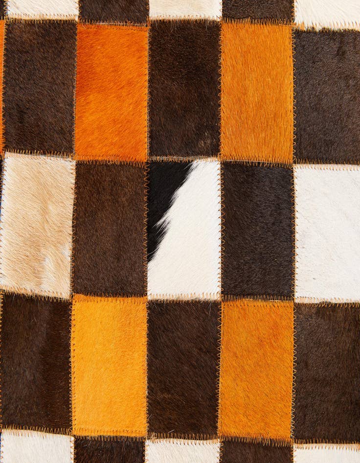 Detail image of 5' 2 x 8' Cowhide Stocks Rug