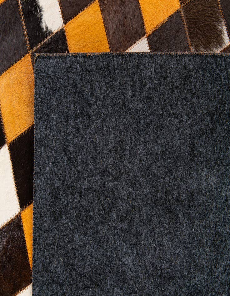 Detail image of 5' 2 x 8' Cowhide Stocks Rug