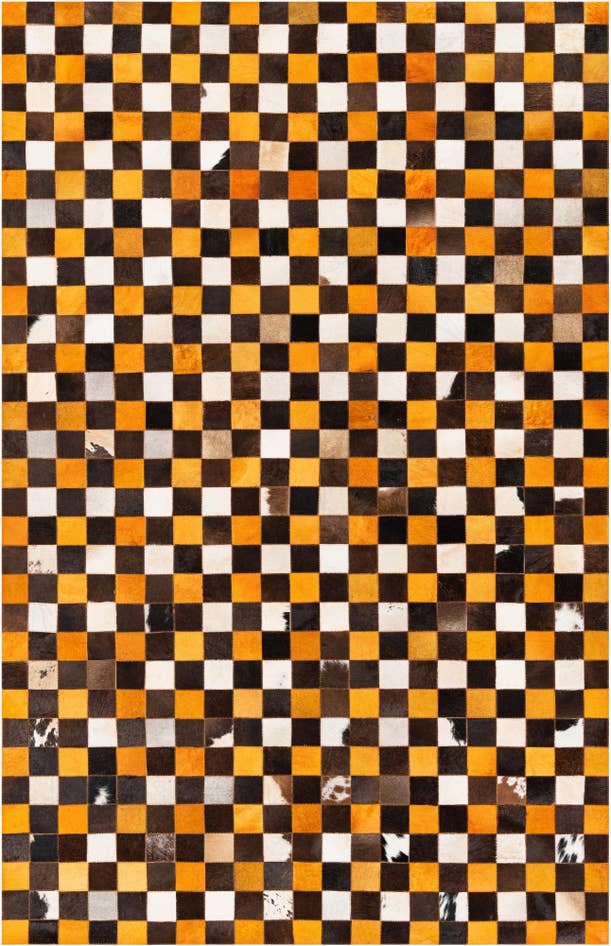 Detail image of 5' 2 x 8' Cowhide Stocks Rug