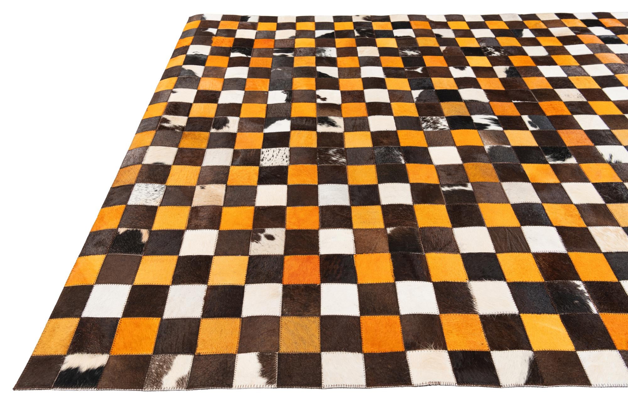 5' 1 x 8' Cowhide Stocks Rug