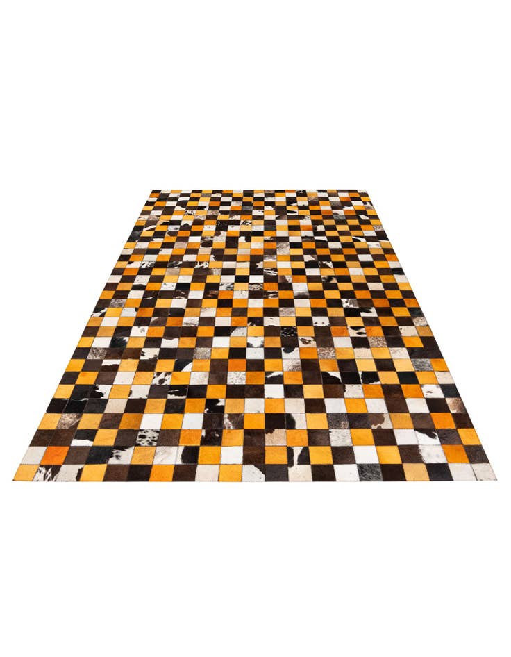 Detail image of 5' 2 x 8' 1 Cowhide Stocks Rug