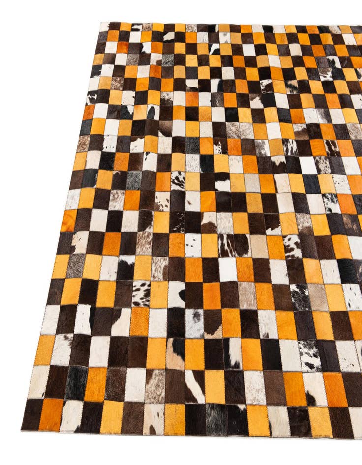 Detail image of 5' 2 x 8' 1 Cowhide Stocks Rug