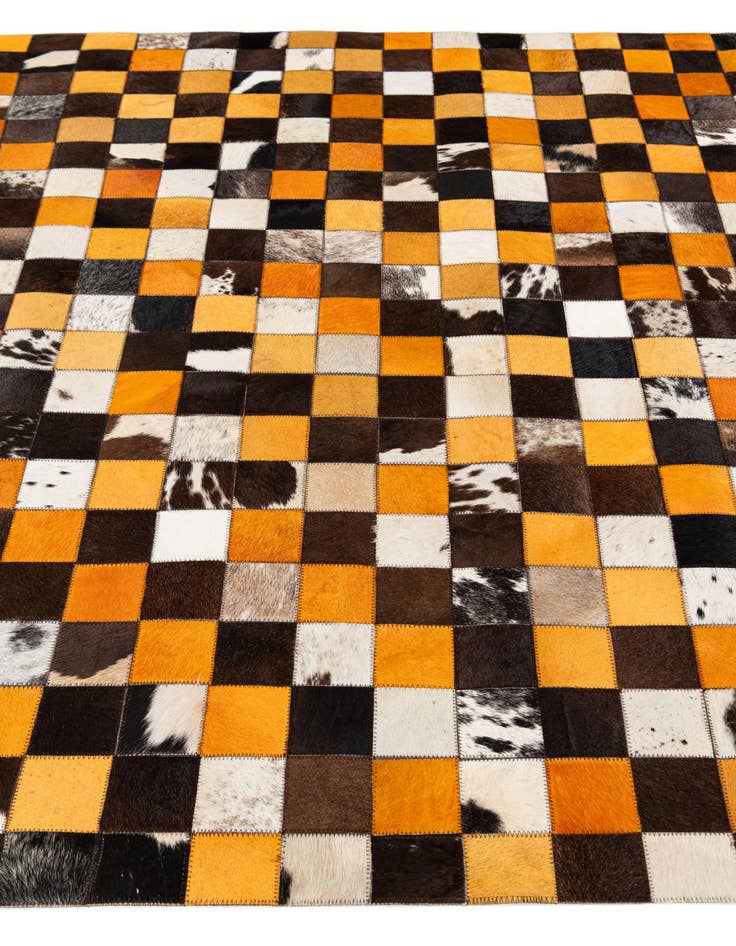 Detail image of 5' 2 x 8' 1 Cowhide Stocks Rug