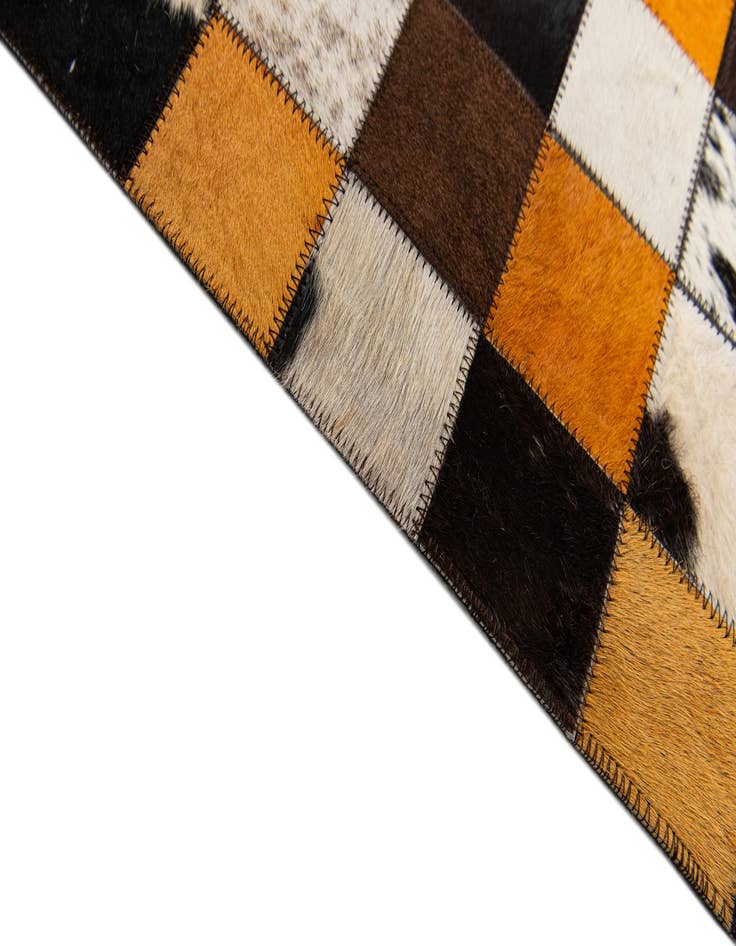 Detail image of 5' 2 x 8' 1 Cowhide Stocks Rug