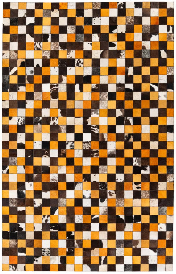 Detail image of 5' 2 x 8' 1 Cowhide Stocks Rug
