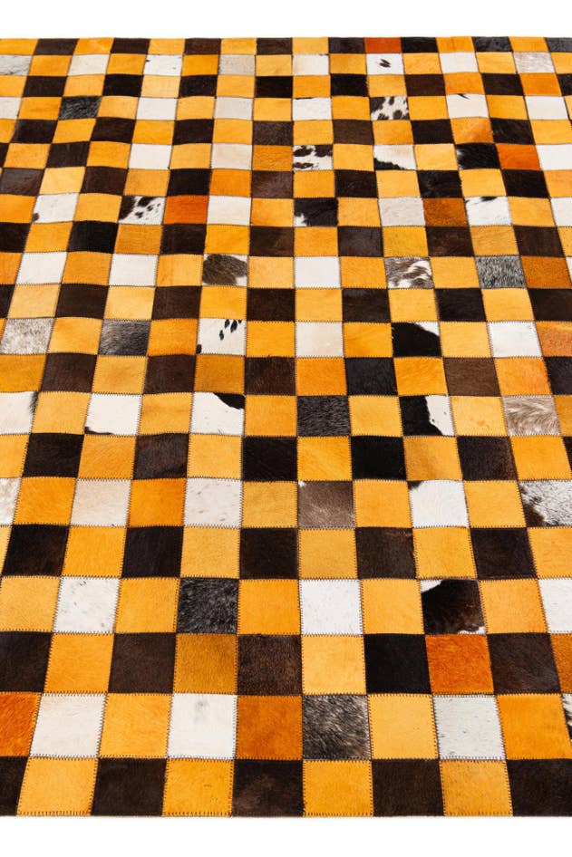 Detail image of 5' 2 x 8' Cowhide Stocks Rug