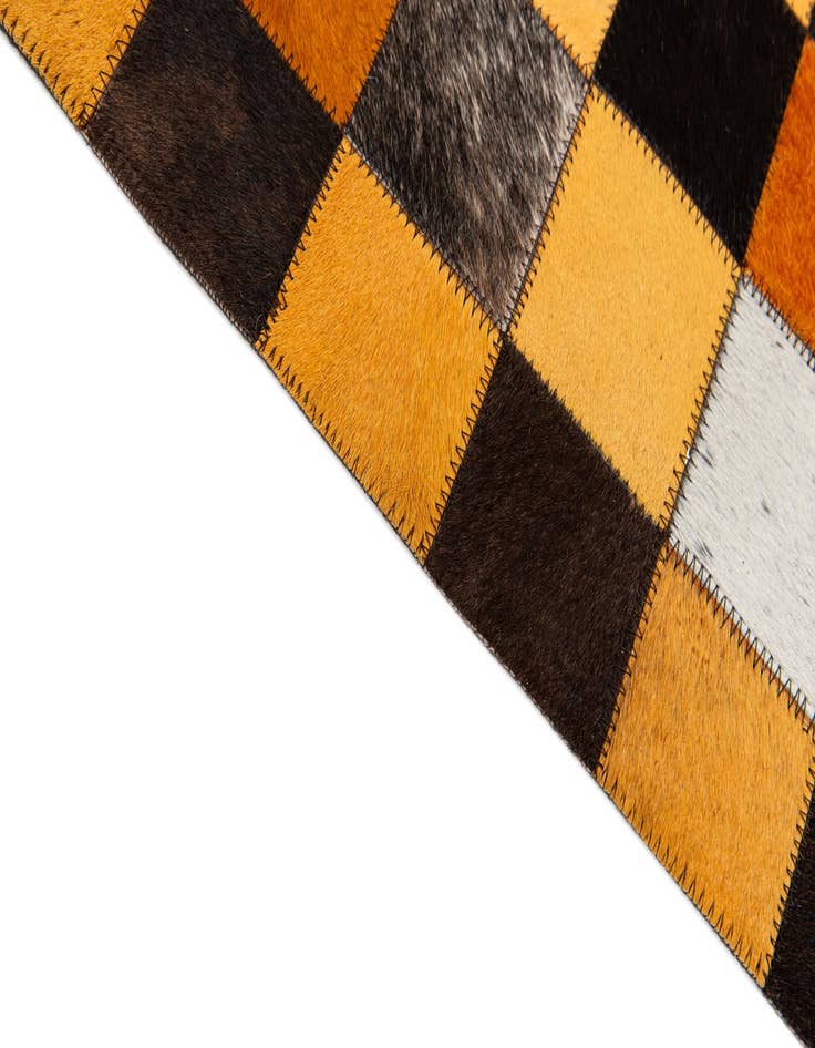 Detail image of 5' 2 x 8' Cowhide Stocks Rug