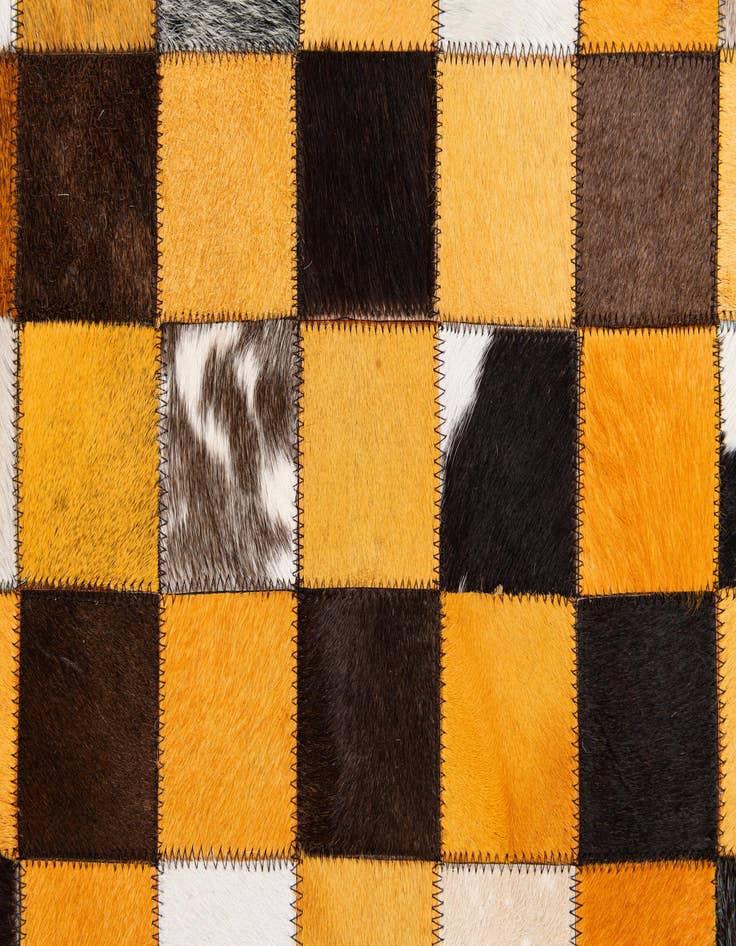 Detail image of 5' 2 x 8' Cowhide Stocks Rug
