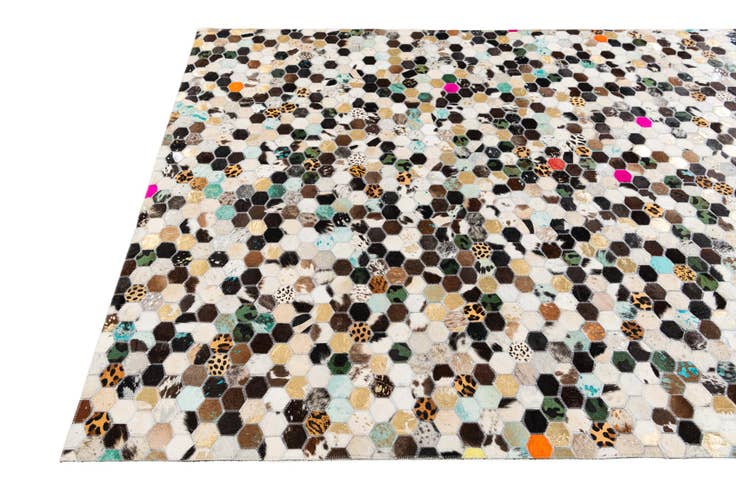 Detail image of 5' 1 x 8' Cowhide Stocks Rug