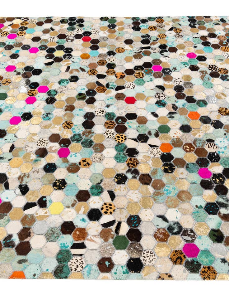 Detail image of 5' 1 x 7' 11 Cowhide Stocks Rug