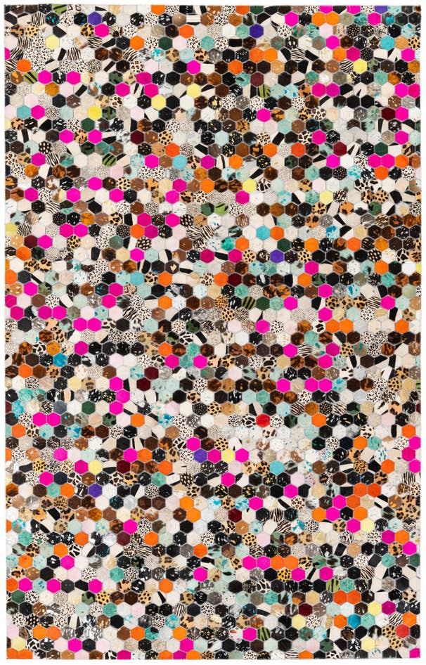 Detail image of 5' 1 x 7' 11 Cowhide Stocks Rug