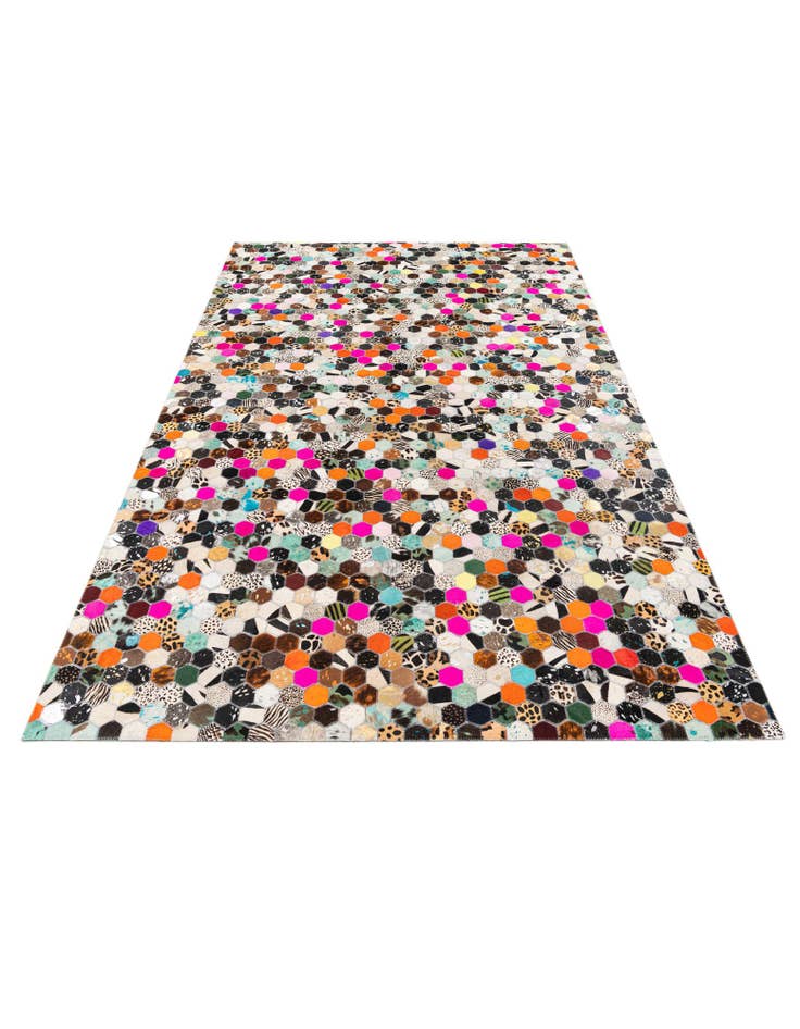 Detail image of 5' x 7' 11 Cowhide Stocks Rug