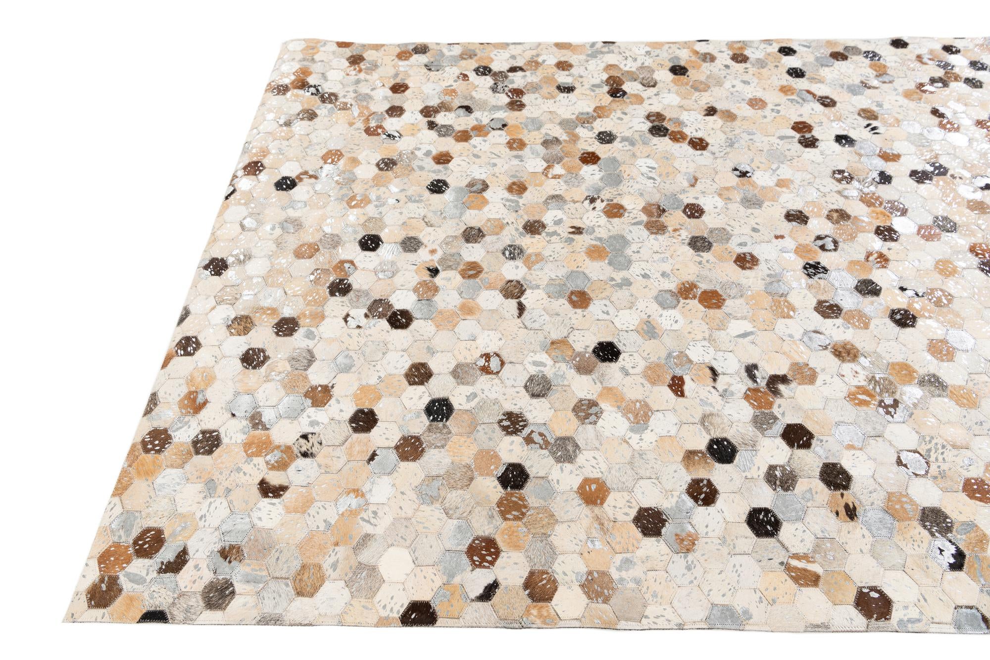 5' 2 x 7' 5 Cowhide Stocks Rug