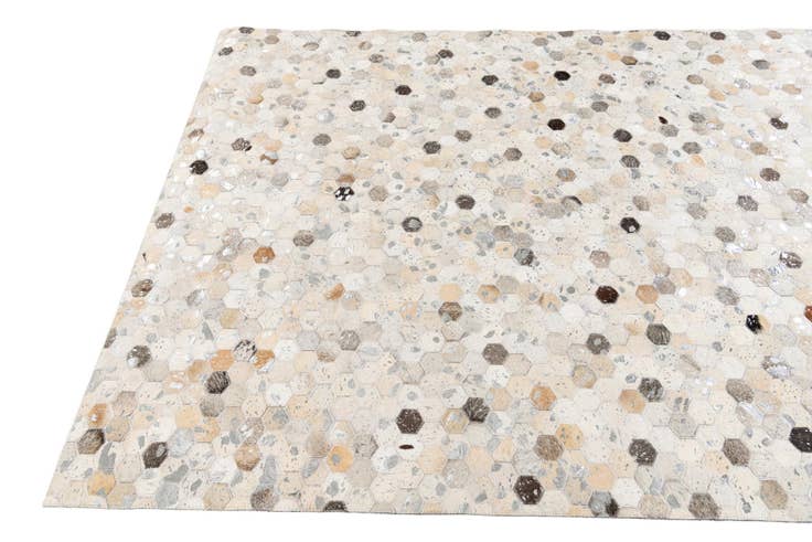 Detail image of 5' 1 x 8' 1 Cowhide Stocks Rug