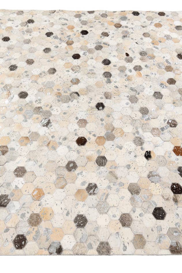 Detail image of 5' 1 x 8' 1 Cowhide Stocks Rug