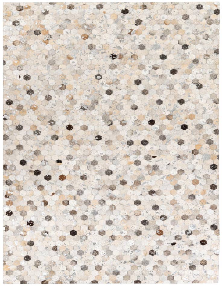 Detail image of 5' 1 x 8' 1 Cowhide Stocks Rug