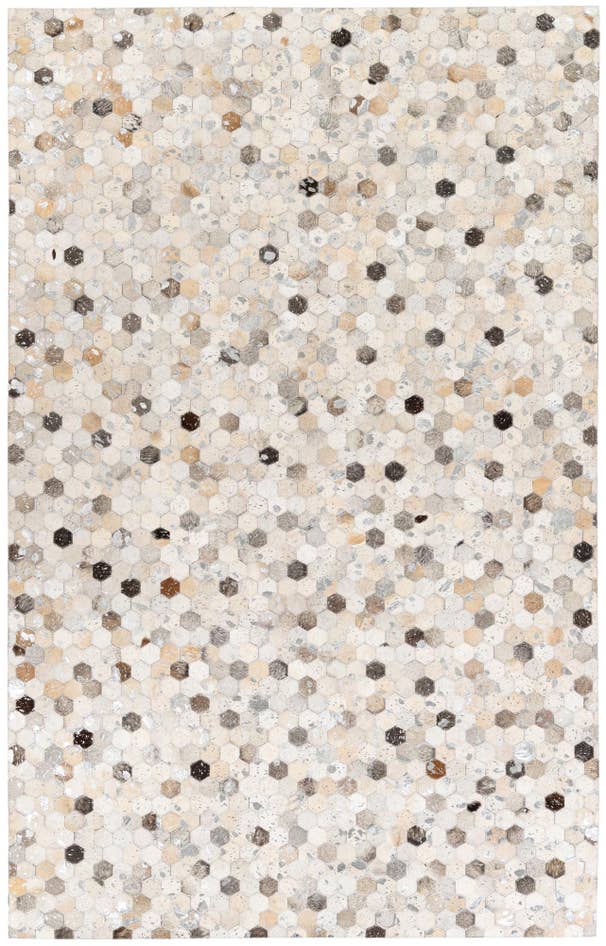 Detail image of 5' 1 x 8' 1 Cowhide Stocks Rug