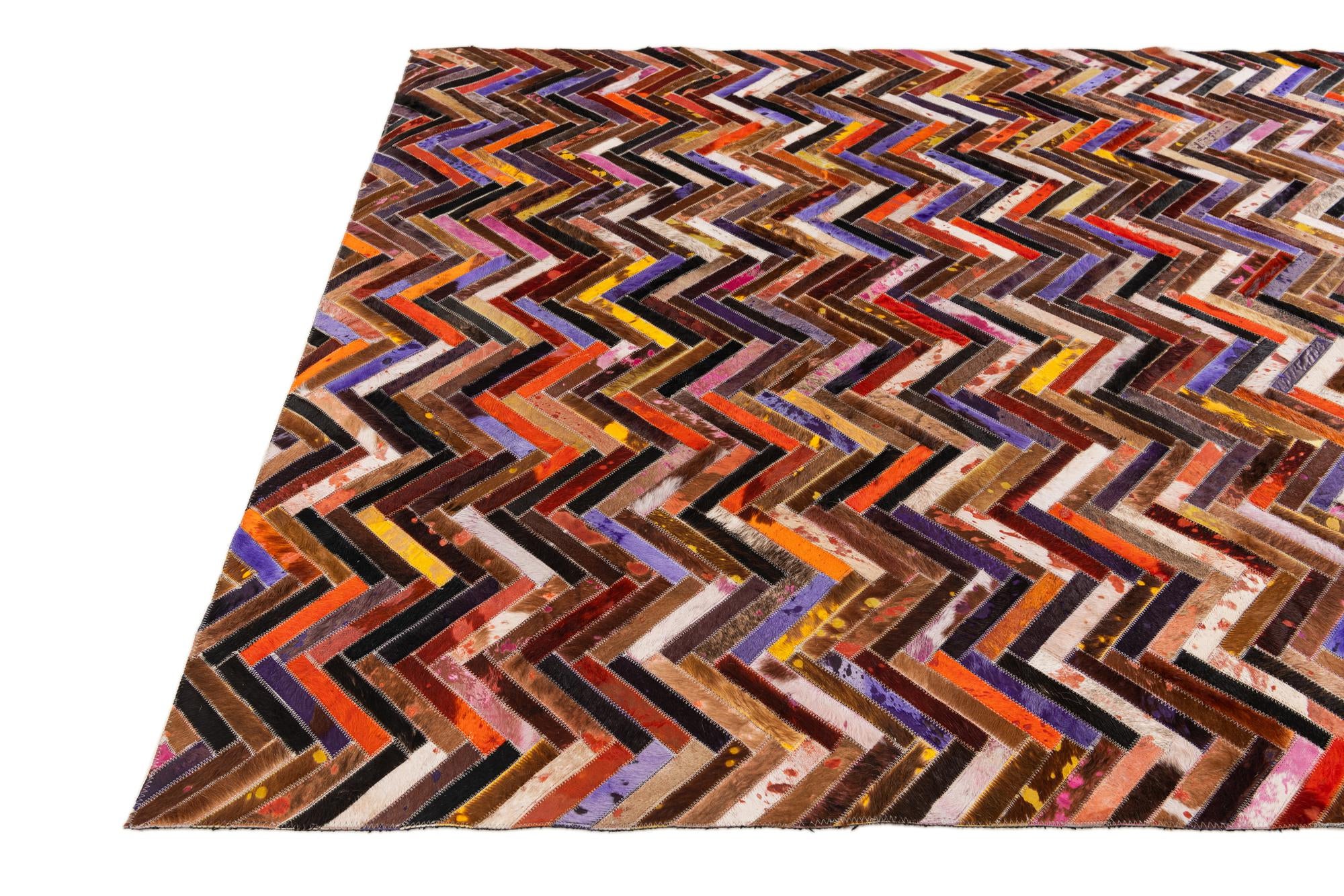 5' 4 x 7' 6 Cowhide Stocks Rug