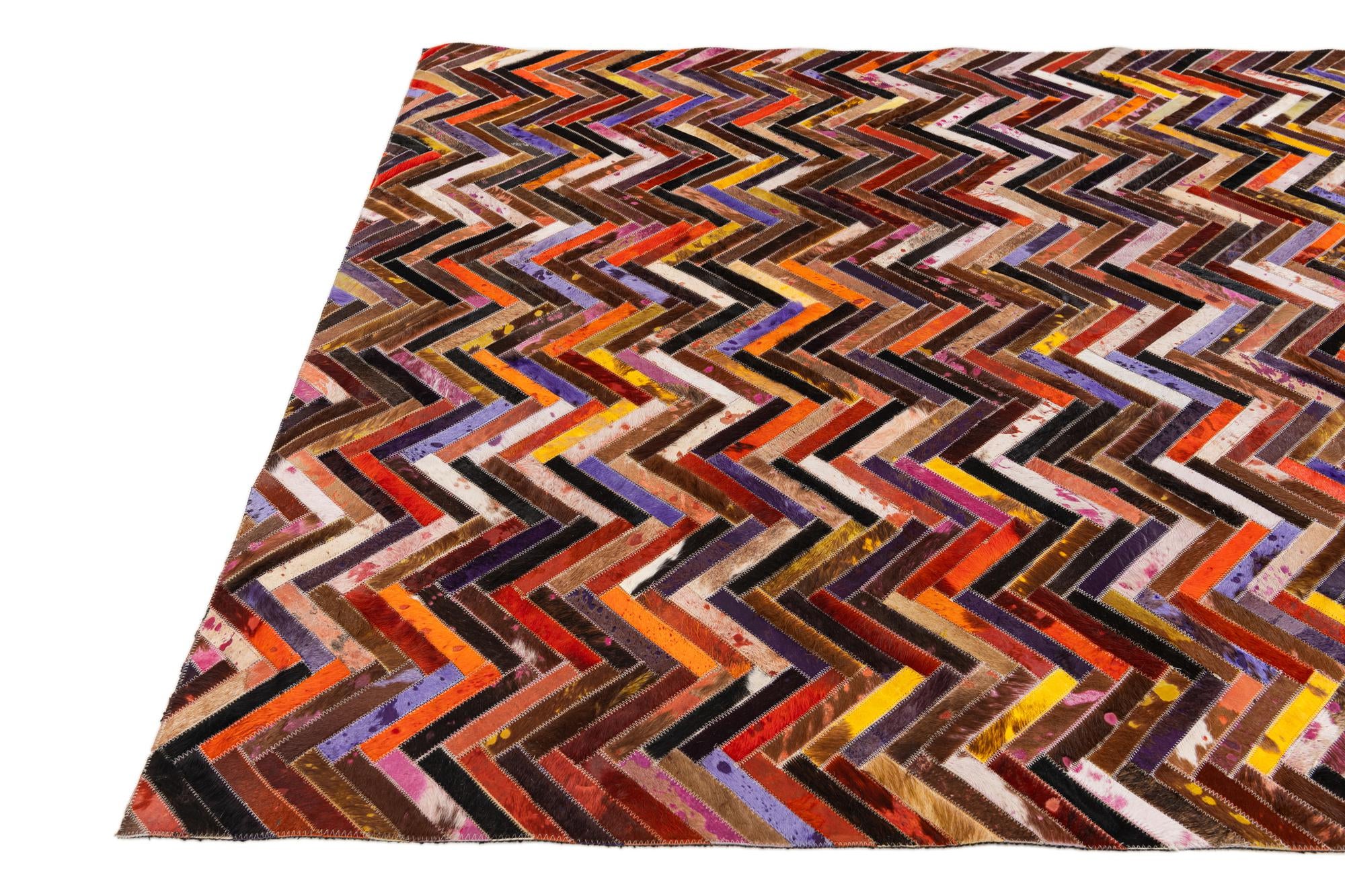 5' 5 x 7' 6 Cowhide Stocks Rug