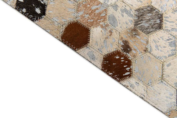Detail image of 5' 3 x 7' 6 Cowhide Stocks Rug