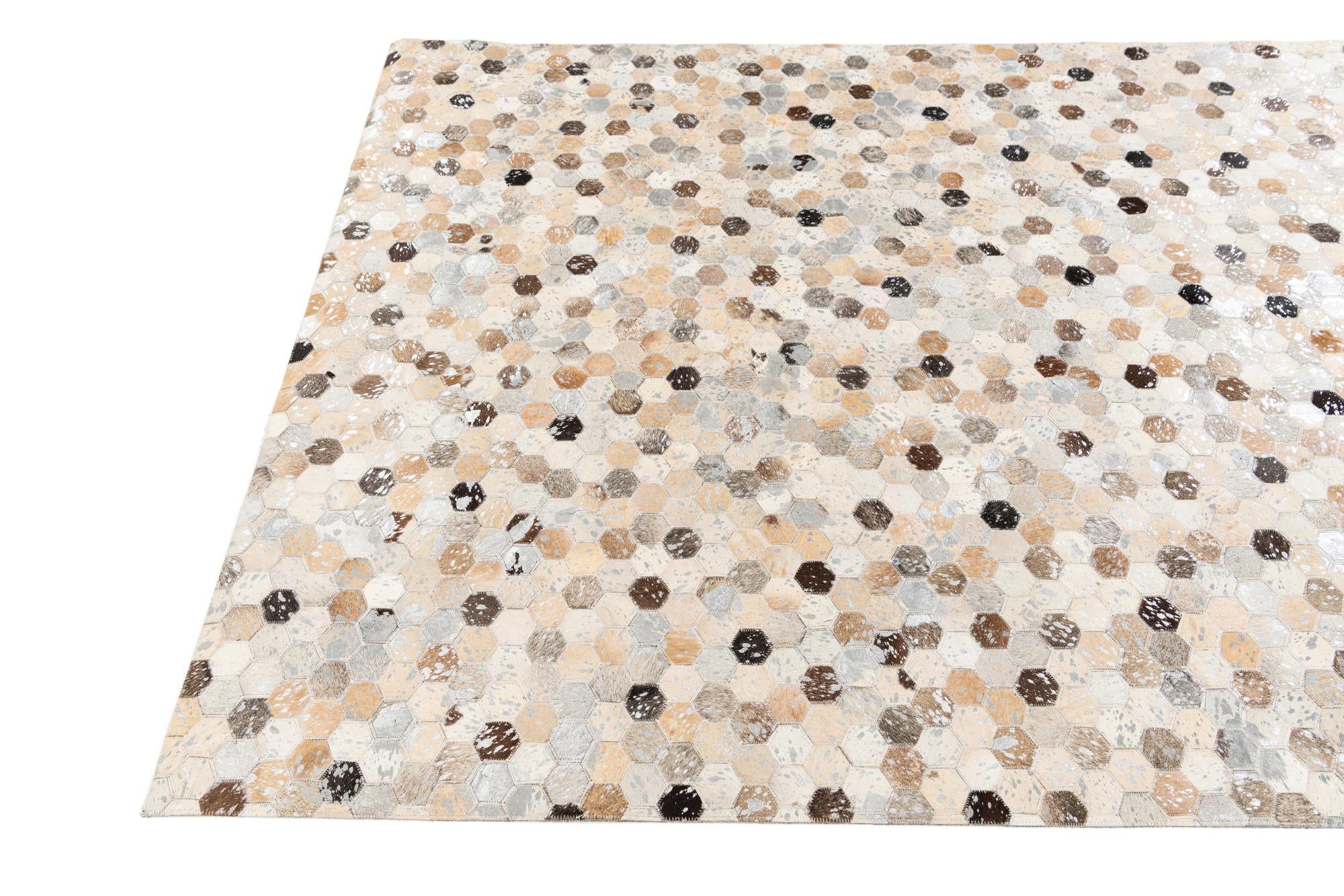 5' 3 x 7' 9 Cowhide Stocks Rug