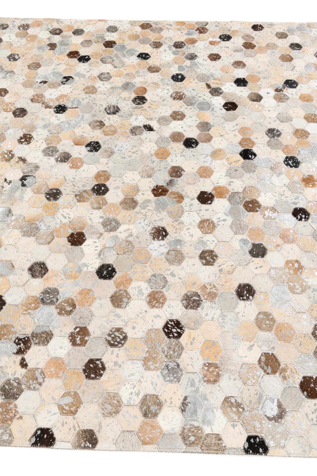 5' 3 x 7' 9 Cowhide Stocks Rug