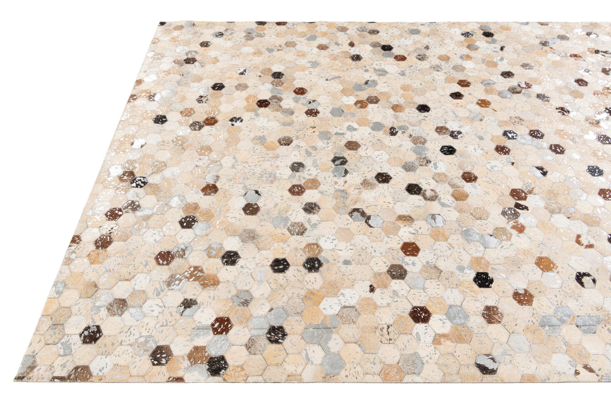 5' 4 x 7' 7 Cowhide Stocks Rug