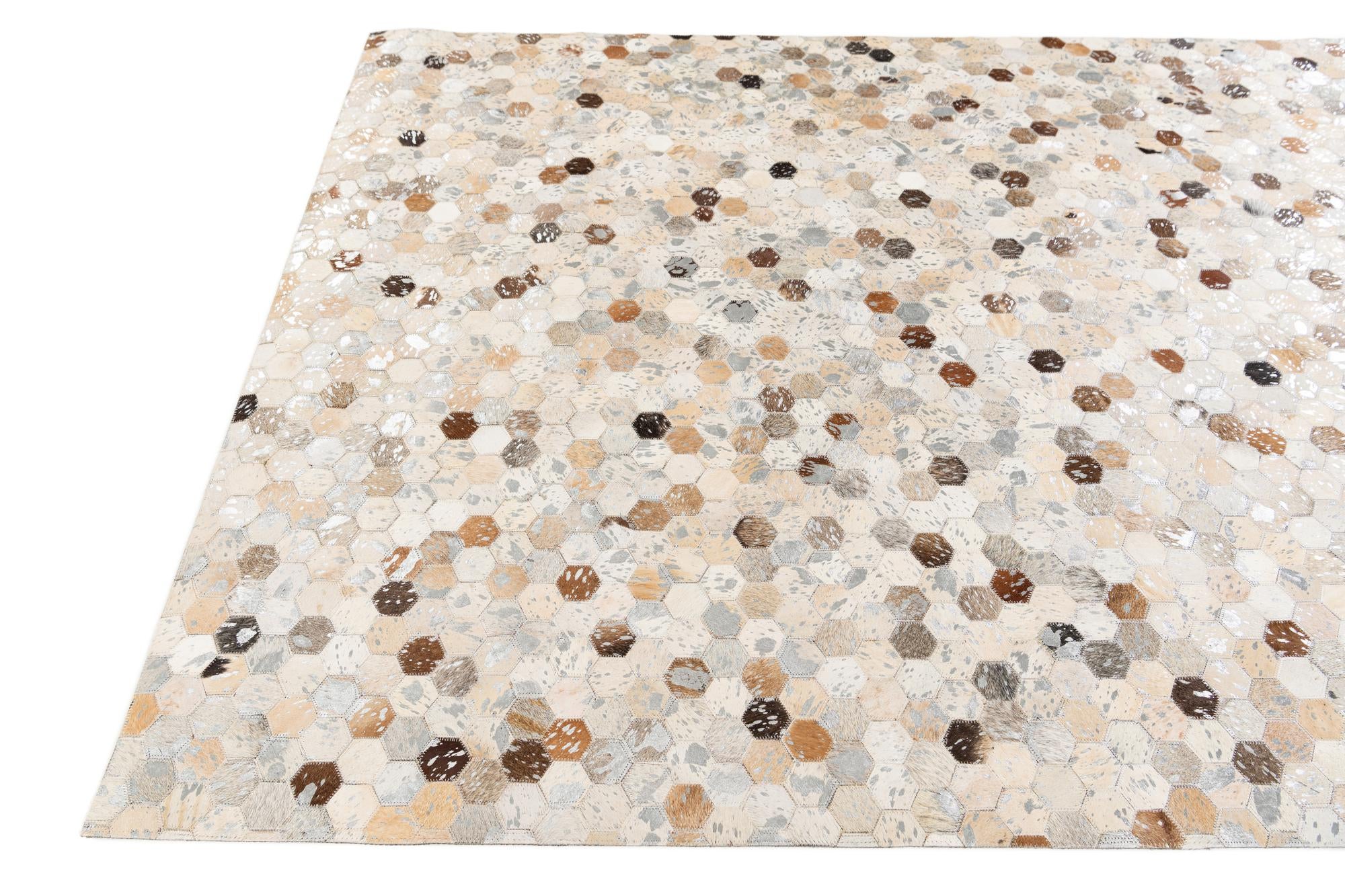 5' 4 x 7' 5 Cowhide Stocks Rug