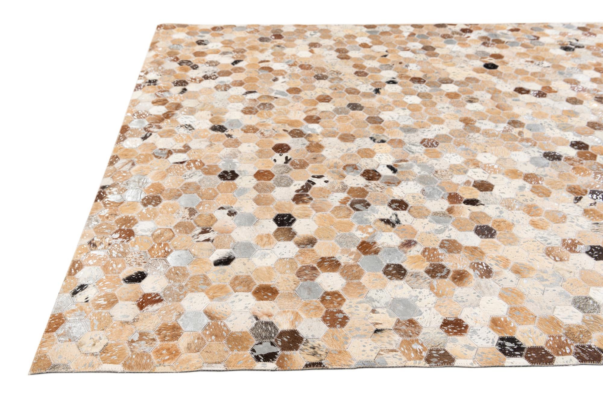 5' 4 x 7' 7 Cowhide Stocks Rug