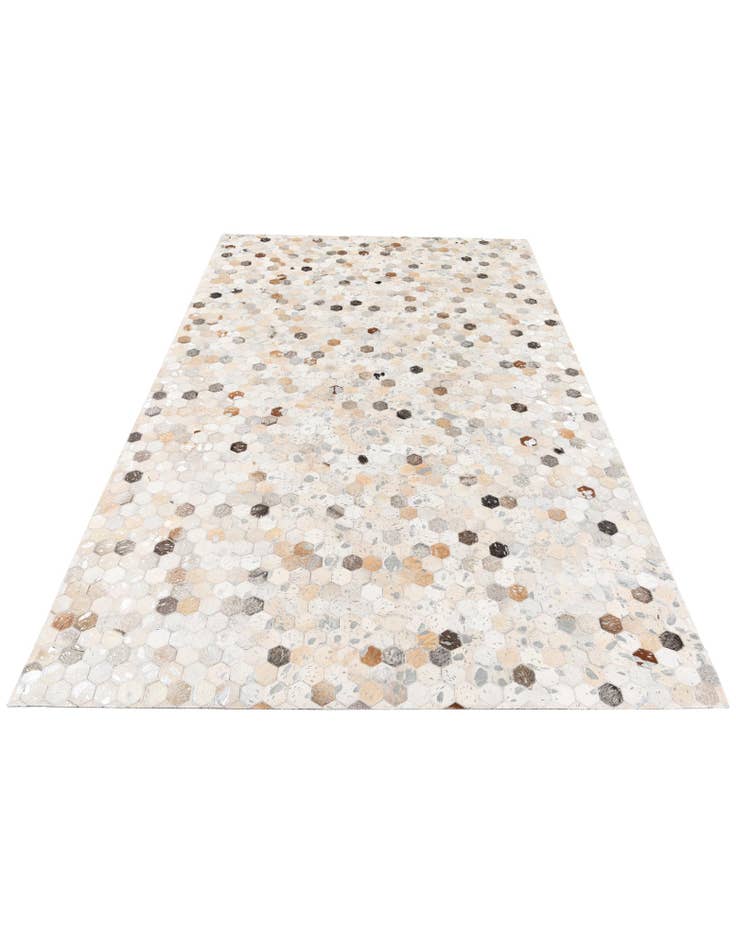 Detail image of 5' 1 x 8' 1 Cowhide Stocks Rug