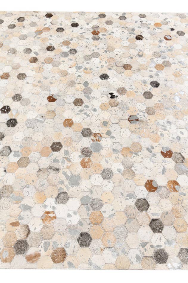 Detail image of 5' 1 x 8' 1 Cowhide Stocks Rug
