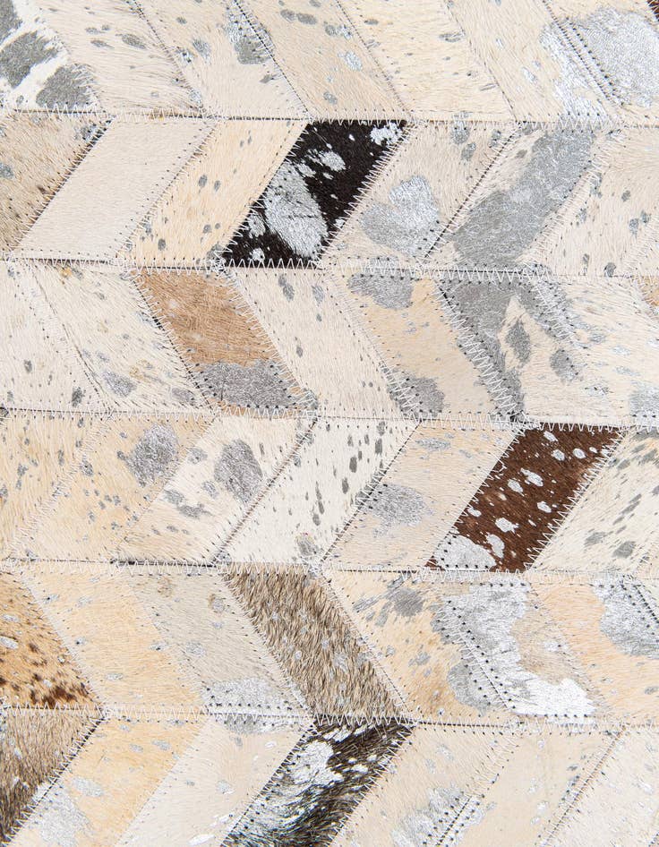 Detail image of 5' 1 x 8' 1 Cowhide Stocks Rug