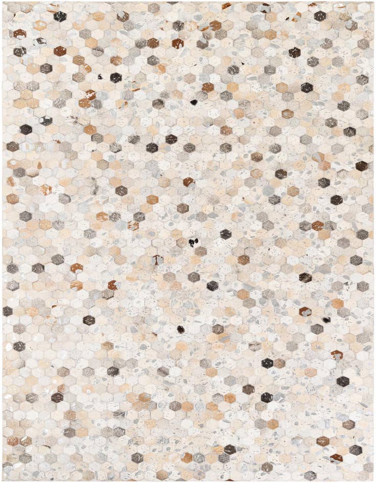 Detail image of 5' 1 x 8' 1 Cowhide Stocks Rug