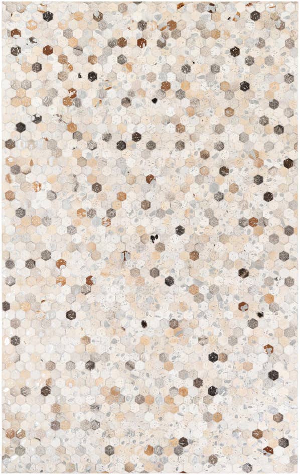 Detail image of 5' 1 x 8' 1 Cowhide Stocks Rug