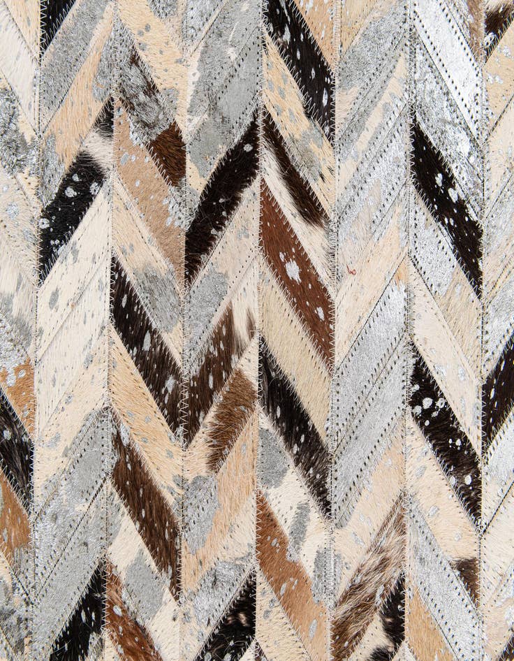 Detail image of 5' 2 x 8' Cowhide Stocks Rug