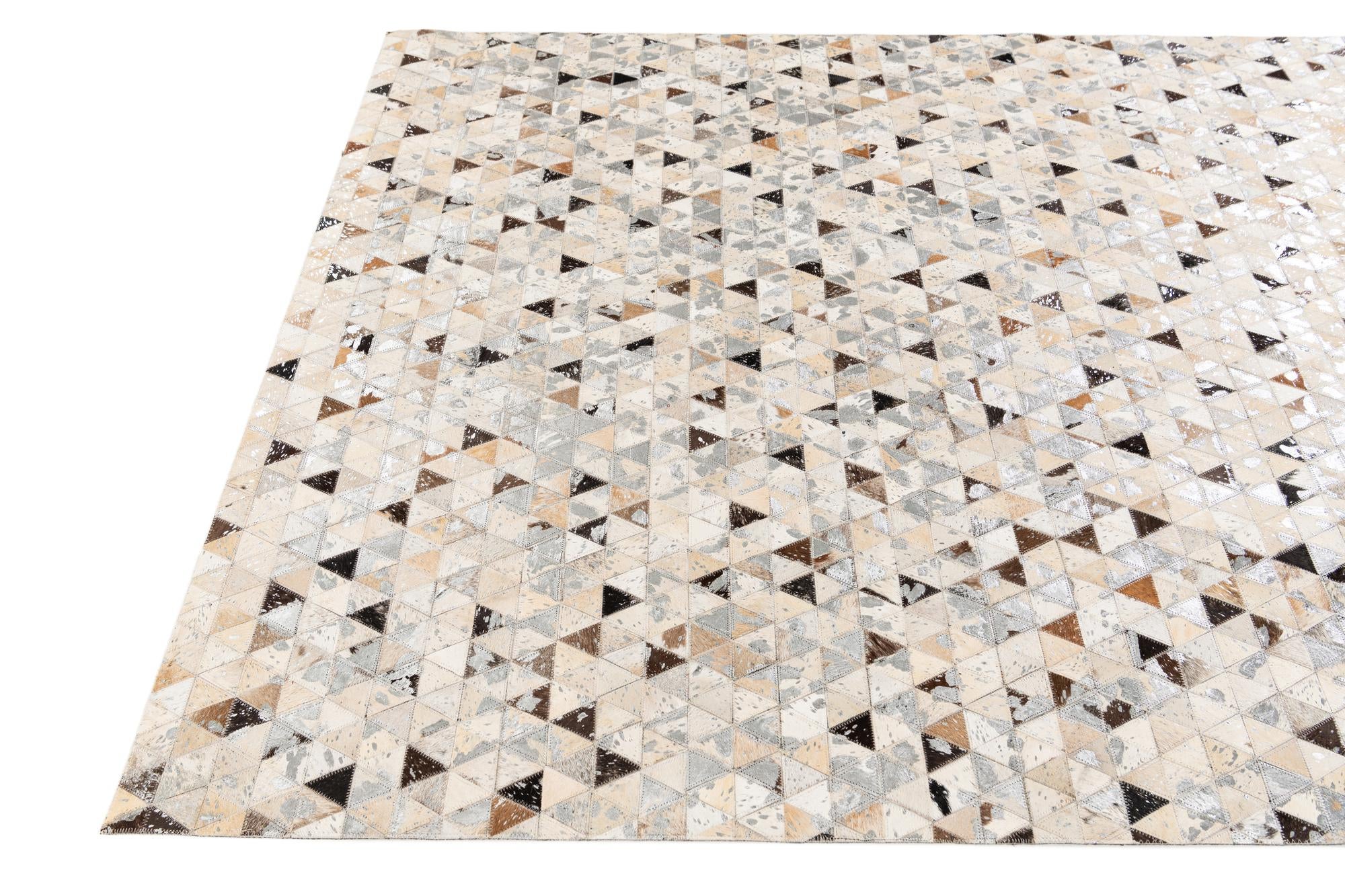 5' 3 x 7' 5 Cowhide Stocks Rug