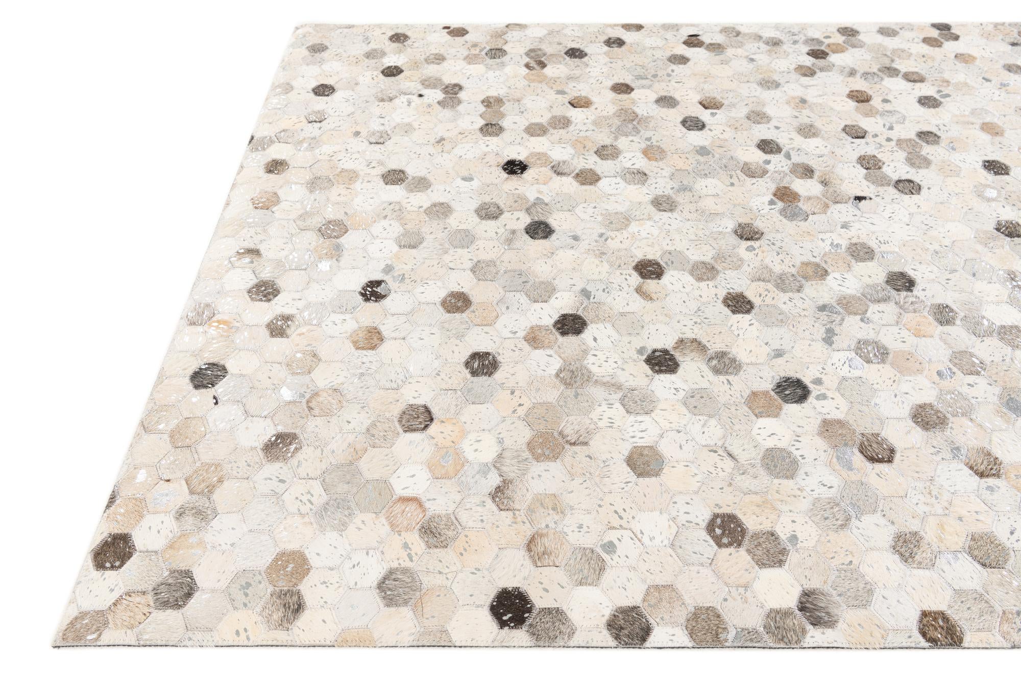 4' 11 x 7' 11 Cowhide Stocks Rug
