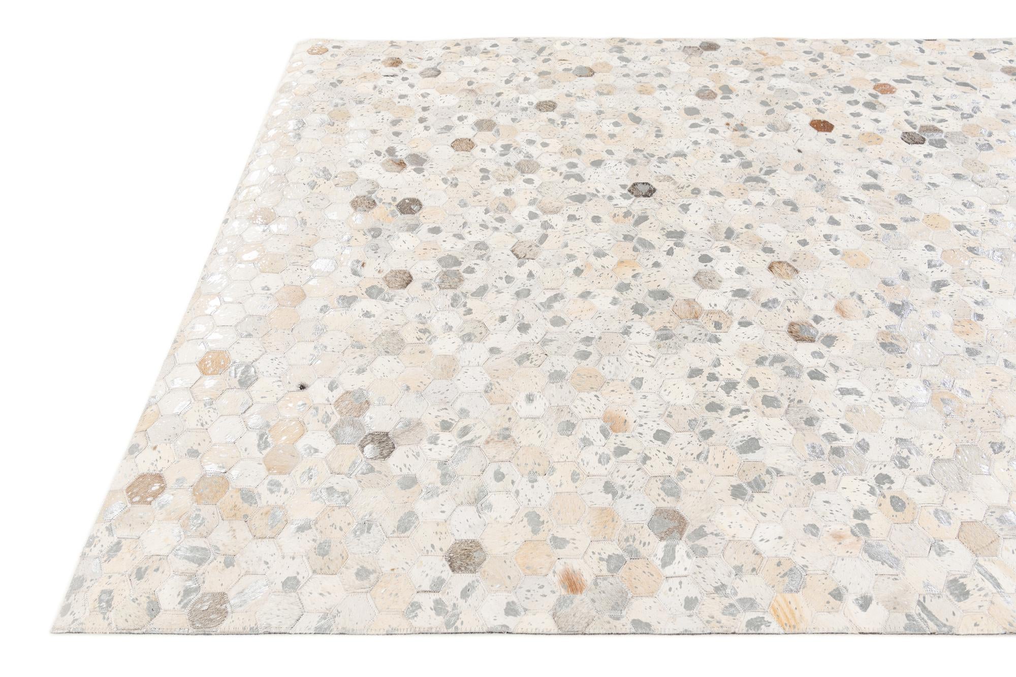 5' 1 x 8' Cowhide Stocks Rug