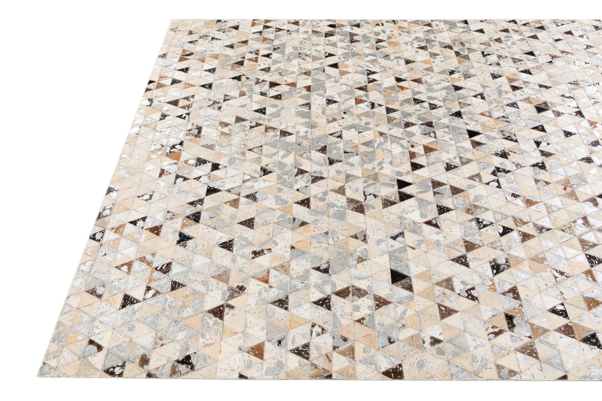 5' 3 x 7' 5 Cowhide Stocks Rug