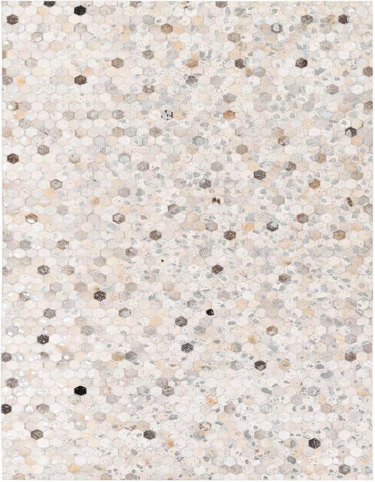 Detail image of 5' 1 x 8' 1 Cowhide Stocks Rug