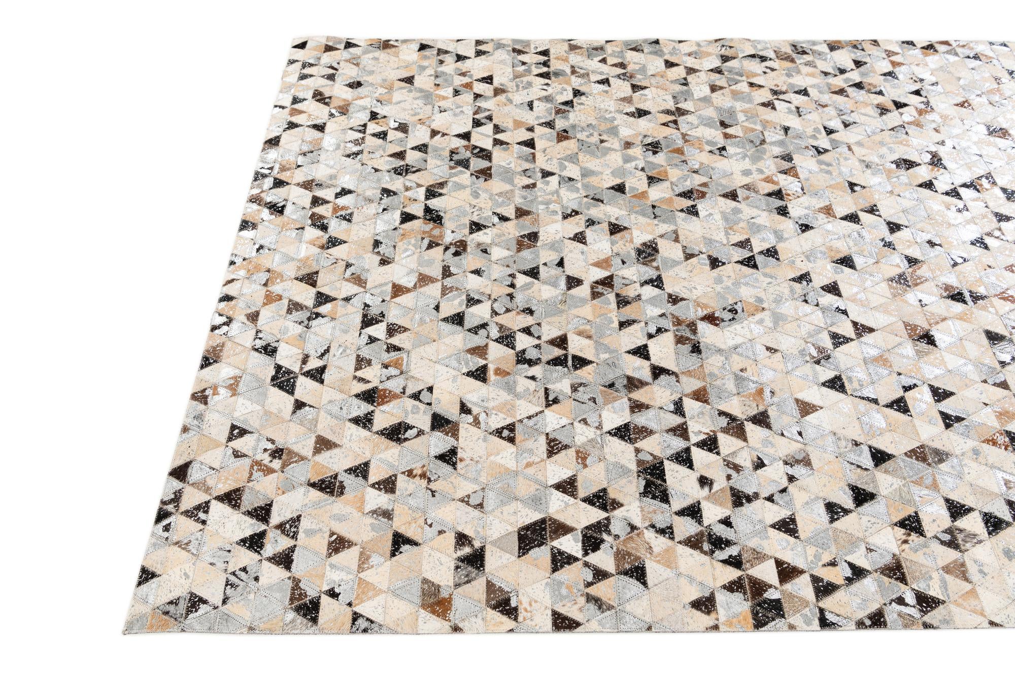 5' 3 x 7' 6 Cowhide Stocks Rug