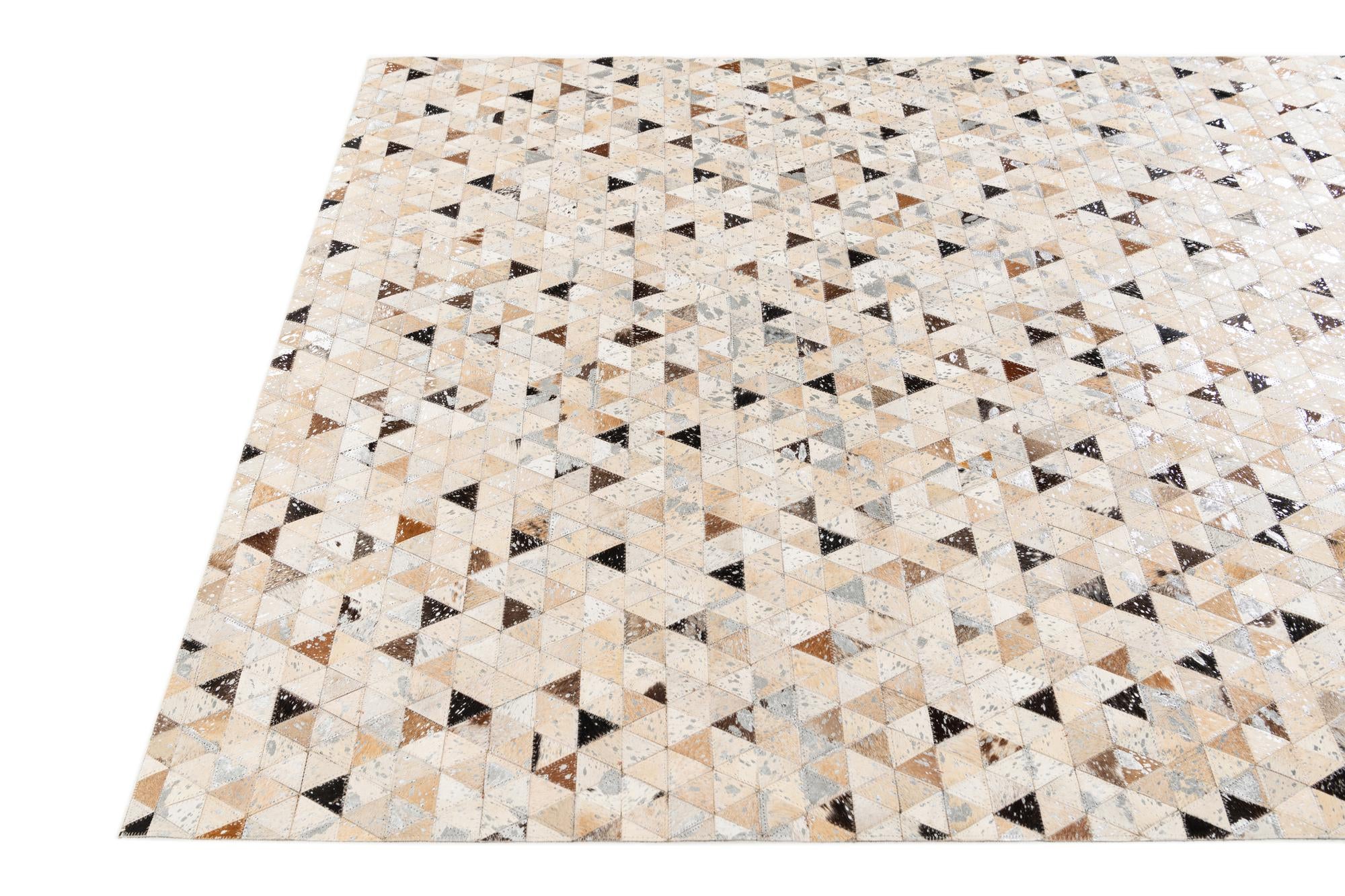 5' 2 x 7' 7 Cowhide Stocks Rug