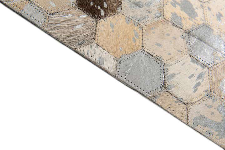5' 3 x 7' 7 Cowhide Stocks Rug