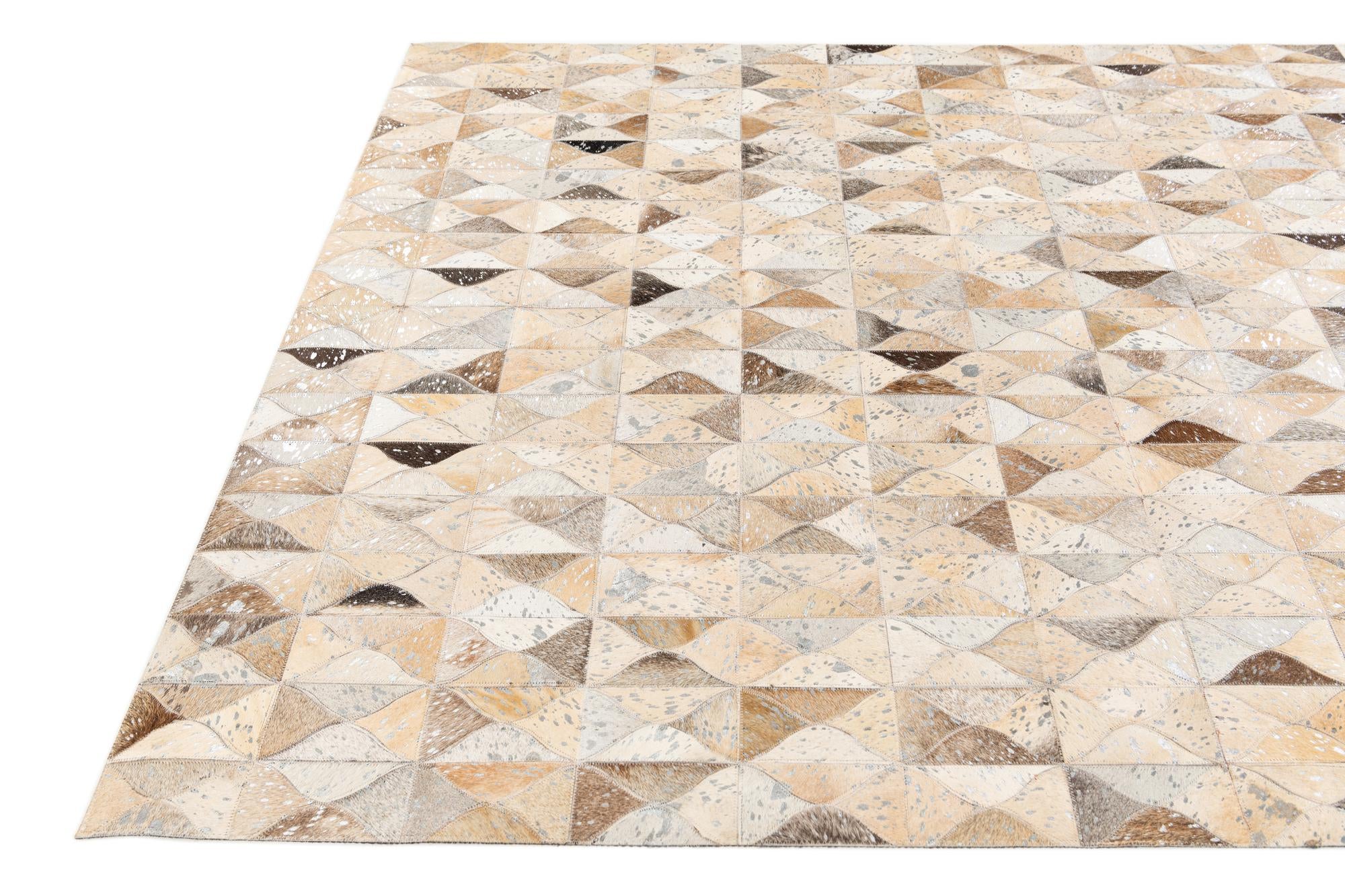 5' 3 x 7' 7 Cowhide Stocks Rug