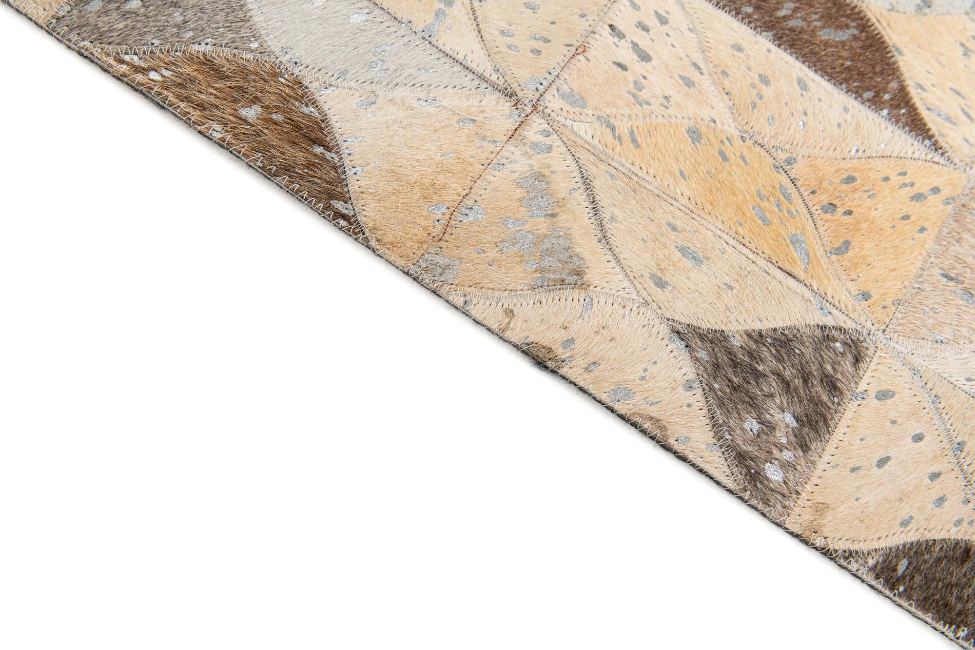 5' 3 x 7' 7 Cowhide Stocks Rug