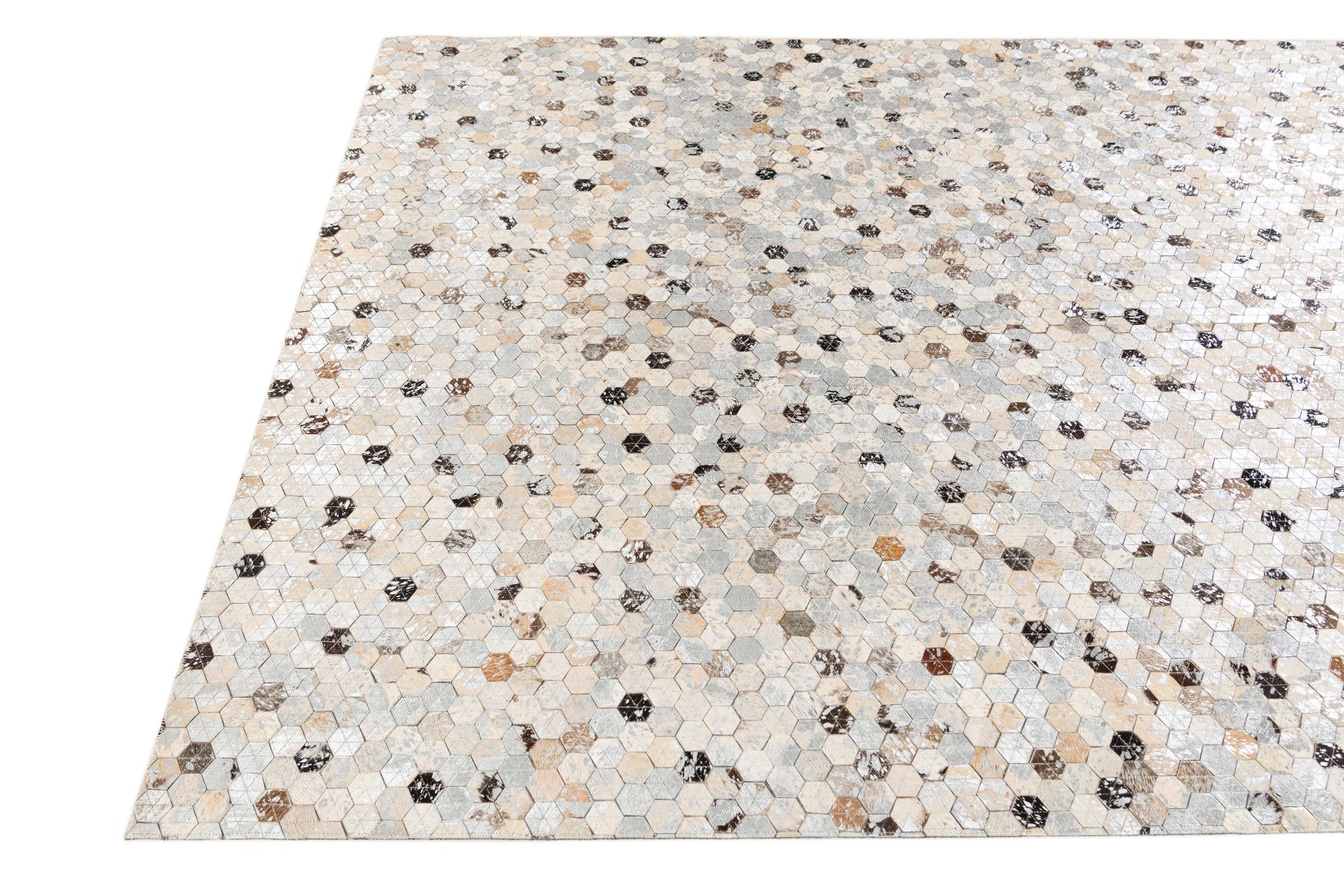5' 3 x 7' 9 Cowhide Stocks Rug