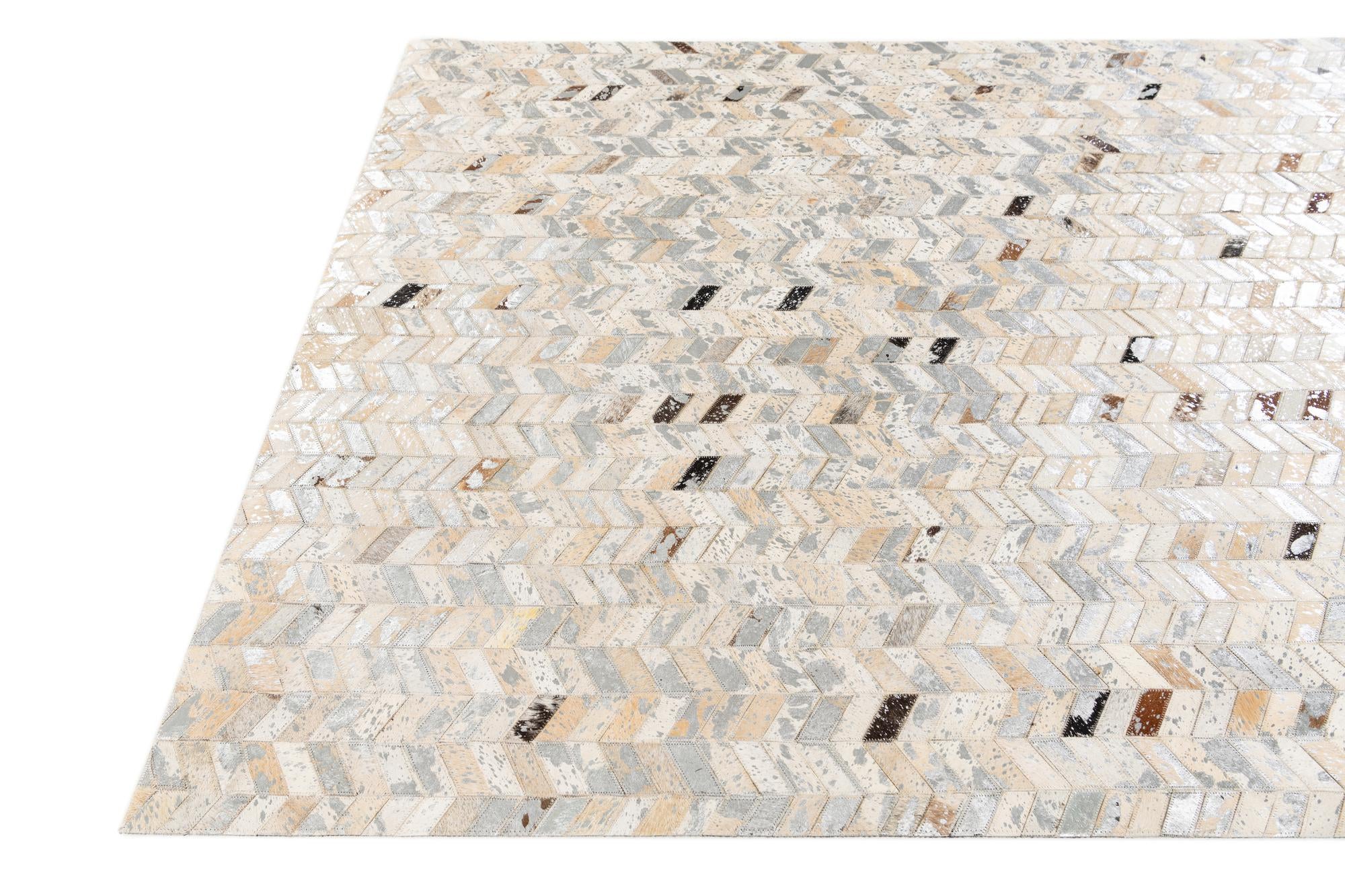 5' 3 x 7' 3 Cowhide Stocks Rug