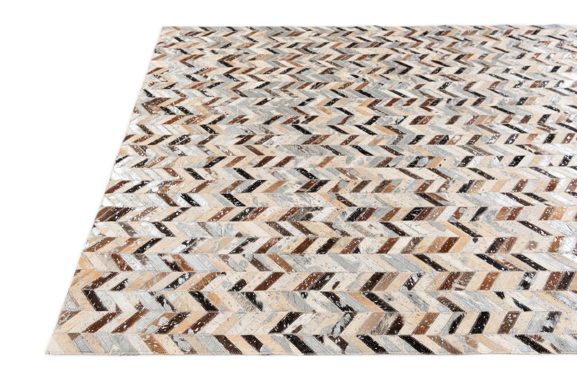 5' 3 x 7' 3 Cowhide Stocks Rug