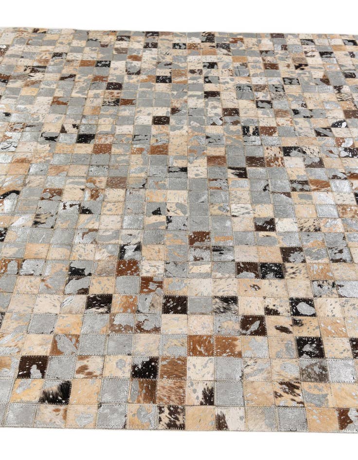 Detail image of 5' 3 x 7' 3 Cowhide Stocks Rug