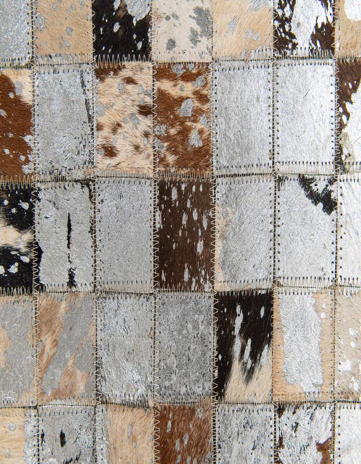 Detail image of 5' 3 x 7' 3 Cowhide Stocks Rug